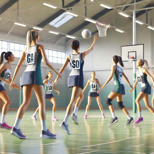 Ein Bild, welches die Sportart Netball zeigt